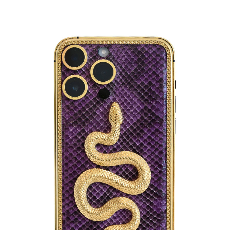 Caviar Luxury 24K Gold Customized iPhone 14 Pro 1 TB Leather Exotic Snake Limited Edition, UAE Version